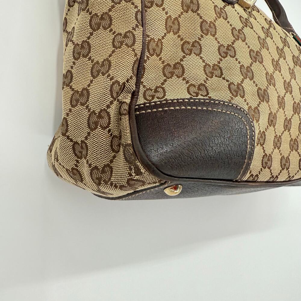 GUCCI Princy Sherry GG Canvas Leather Shoulder Tote Bag Brown Authentic - Picture 8 of 16